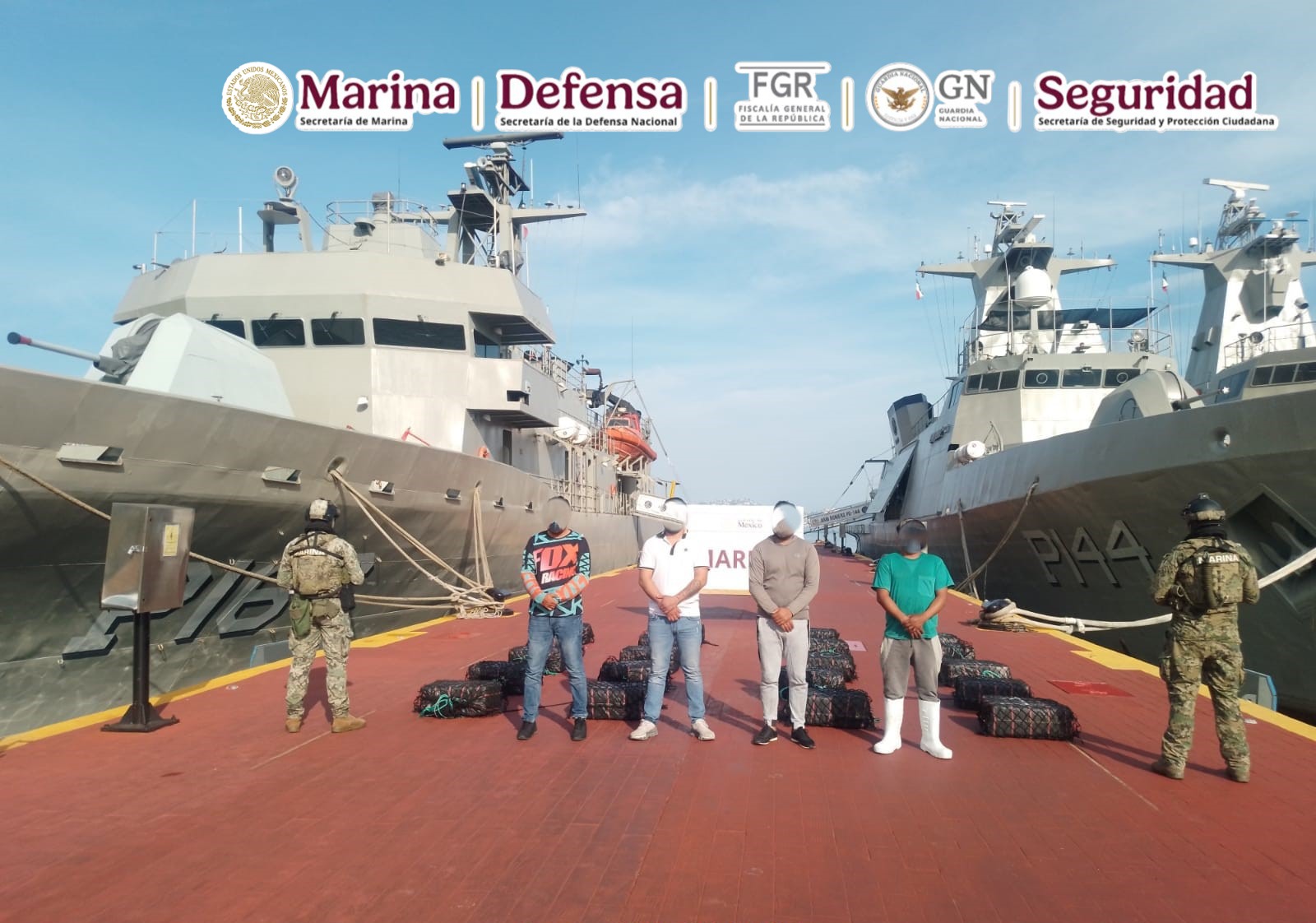 En una operación en la mar, aseguran más de media tonelada de cocaína en costas de Guerrero
